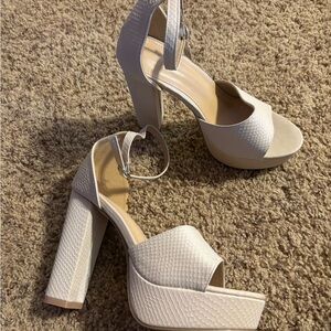 Elegant White Platform Heels